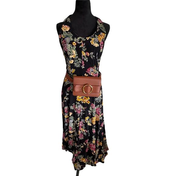 Sue Wong Vintage 90s Black Floral Maxi Dress – Size Small - Picture 3 of 8